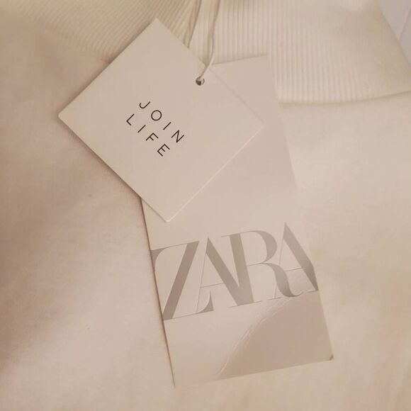 ZARA Join Life Cream Tie Back Top Women's Size M NWT - Picture 8 of 8